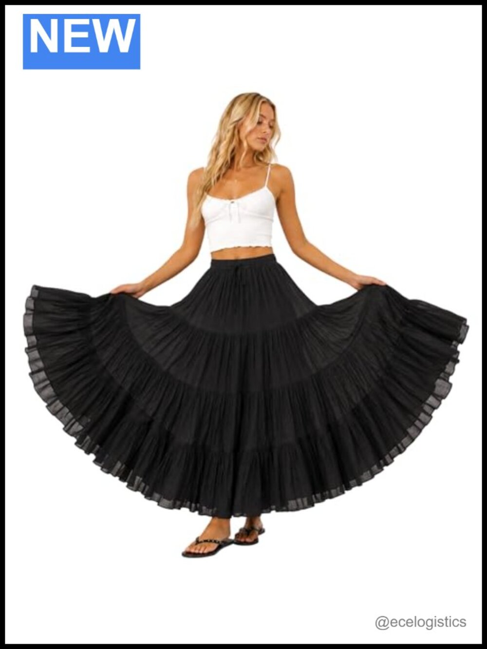 Bohemian Cotton Gypsy Maxi Skirt 25-Yard Full Twirl Dance